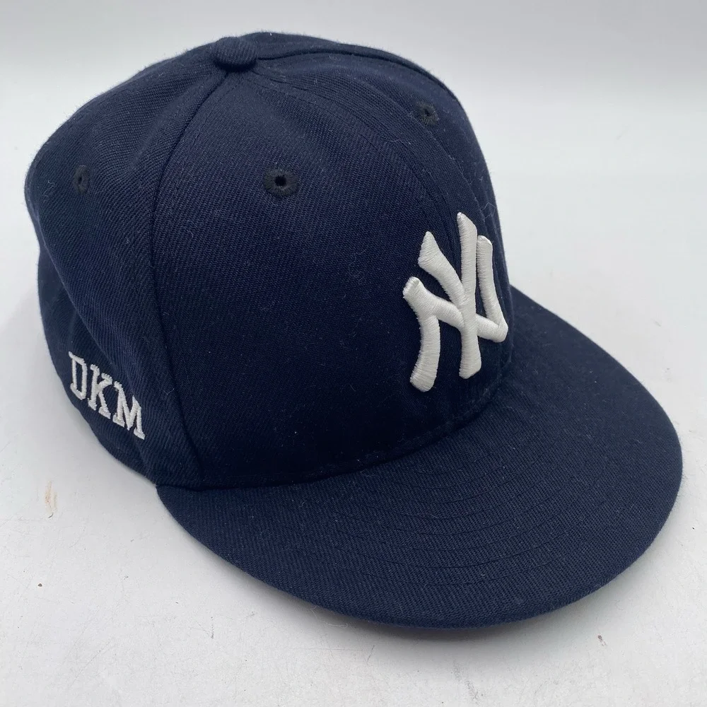 New York Yankees Hat New Era 59Fifty Size 7 1/2 Custom Embroidered Cleaned Blue